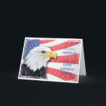 Sister, American birthday card<br><div class="desc">For a sister. A great birthday card for a real American patriot. Featuring an American bald eagle and flag.</div>