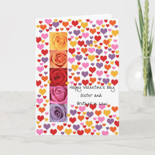 Sister and Brother in Law Colored Valentine's Day Holiday Card