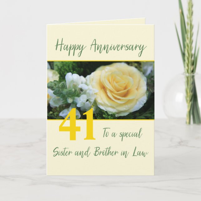 Sister and Brother in Law Customizable Anniversary Card (Front)