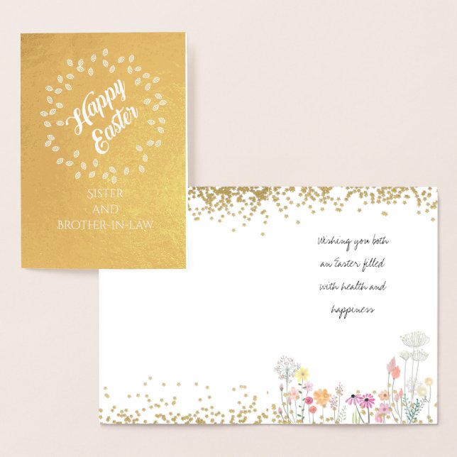 Sister and Brother-in-law  Easter REAL FOIL Foil Card (Display)