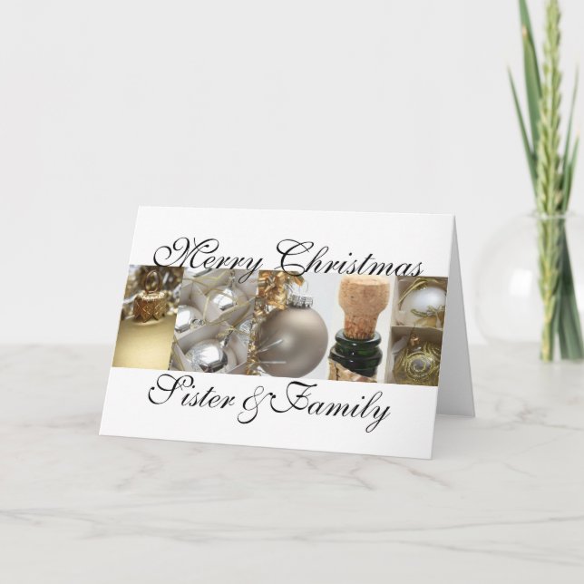 Sister and Family Merry Christmas card (Front)