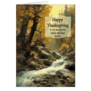 Sister and Family Thanksgiving Forest and Stream Cards