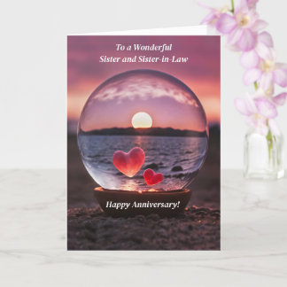 Sister and Sister in Law Happy Wedding Anniversary Card