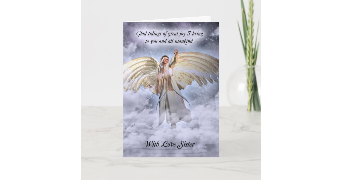 Sister Angel Christmas Card Religious | Zazzle.com