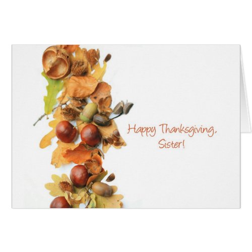 Sister autumn border thanksgiving greeting