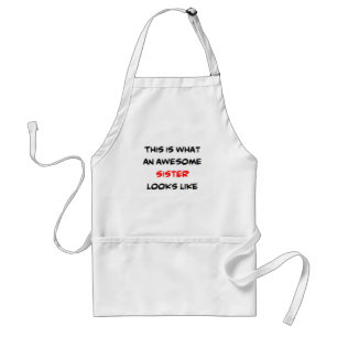sister, awesome adult apron