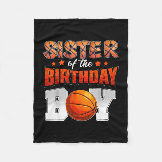 Sister basketball birthday boy family matching fleece blanket