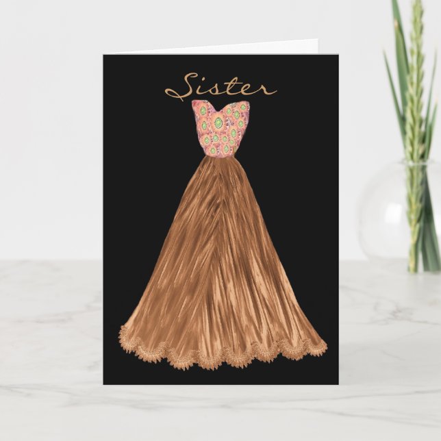SISTER Be My  Bridesmaid COCOA BROWN Dress Invitation (Front)