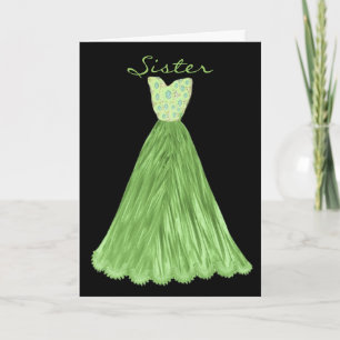 SISTER Be My  Bridesmaid OLIVE GREEN Dress Invitation