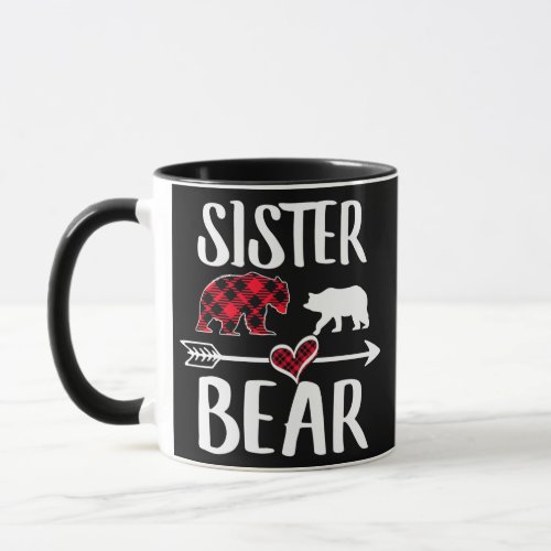 Sister Bear Buffalo Red Plaid Christmas Pajama Mug