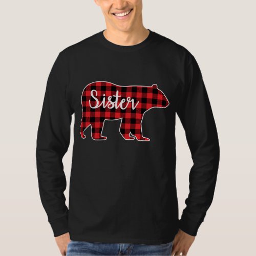 Sister Bear Red Plaid Family Matching Christmas Pa T_Shirt