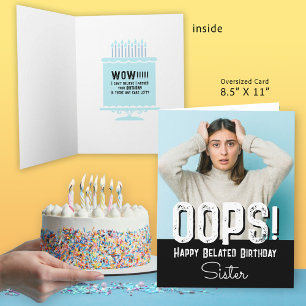 Sister Belated Birthday Photo Card