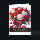 Sister Birthday Card<br><div class="desc">Birthday card is shown with a pretty floral bouquet print. 
Card has a special message inside for a sister.
Customize this card or buy as is.




Licensed Image</div>