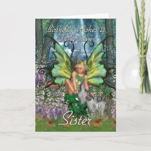 Sister Birthday Card _ Angelica Fantasy Woodland F