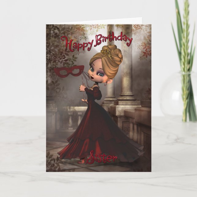 Sister Birthday Card with Moonies Cutie Pie Masque (Front)