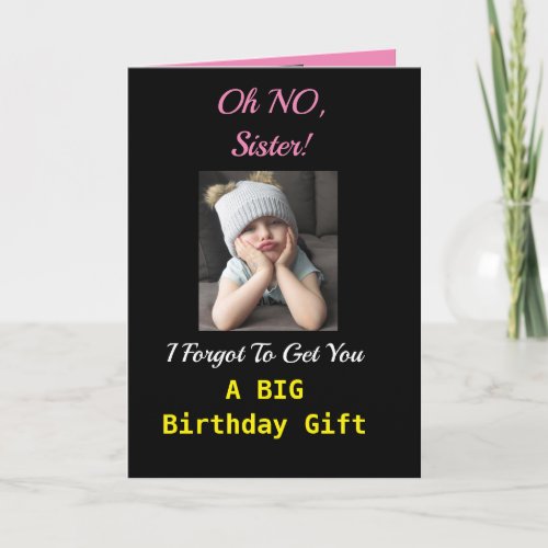 Sister Birthday Funny Cute Girl Greeting Card