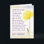 Sister Birthday, I Admire You So Much Card<br><div class="desc">Let your sister know how much you think of her on her special day with this unique card featuring the message, "You are such an incredible, talented woman with so many amazing gifts, and you're always using every last one to serve others. You are so worthy of great recognition, adoration...</div>