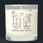 Sister Birthday Personalized Long Distance Custom  Scented Candle<br><div class="desc">Show your sister or best friend how much they mean to you with our 'I Wish You Lived Next Door Best Friends Personalized Long Distance Custom Scented Candle.' This candle is the perfect way to let them know that you're thinking of them, no matter the physical distance. Whether it's a...</div>