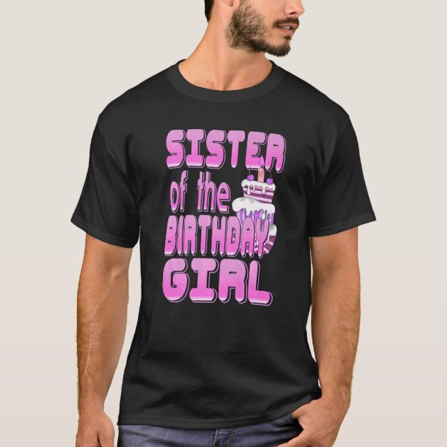 Sister Birthday Rolling Skate Birthday Family Part T-Shirt (Front)