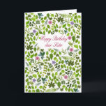 Sister Birthday Scattered Leaves Card<br><div class="desc">A birthday card for your sister. A lovely card to send birthday wishes. Say happy birthday with a card full of scattered leaves and flowers. An unusual card for a lovely lady.</div>