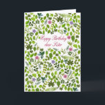 Sister Birthday Scattered Leaves Card<br><div class="desc">A birthday card for your sister. A lovely card to send birthday wishes. Say happy birthday with a card full of scattered leaves and flowers. An unusual card for a lovely lady.</div>