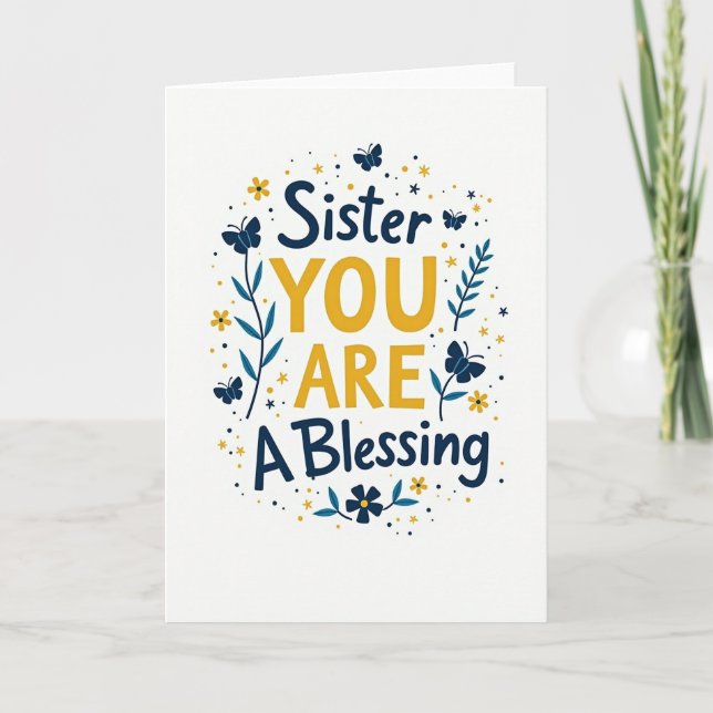 Sister Blessing Floral Card (Front)