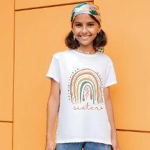 Sister Boho Rainbow and Pastel Design Kids T-Shirt