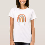 Sister Boho Rainbow Family Matching T-Shirt<br><div class="desc">Modern boho rainbow sister t shirt. Customizable!</div>