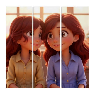Sister Bond – Beautiful Sisters Illustration Art