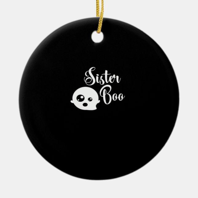 Sister Boo Halloween Classic Look Ceramic Ornament (Front)