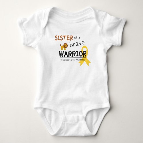 sister brave warrior cancer lion baby bodysuit