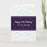 Sister Brother 30th or Any Birthday Greeting Card<br><div class="desc">A cool 30th or any age birthday card for anyone... brother,  sister,  aunt,  uncle,  mom,  dad,  cousin,  nephew,  niece and MORE with a multi-colored and multi-shaped confetti background.  Our text box is a deep plum color.  Keep our message inside or change to your own words.</div>