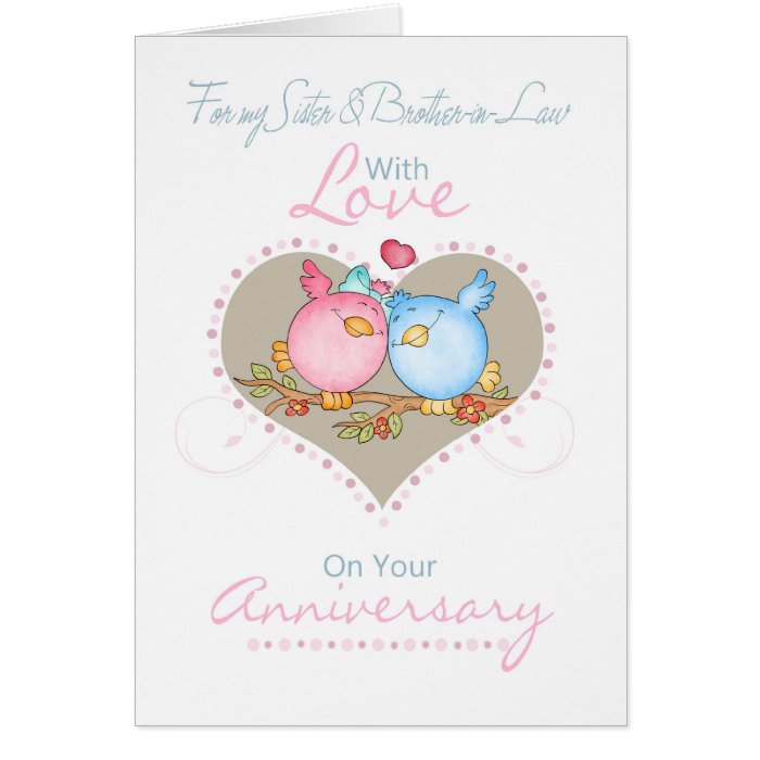 Sister & Brother in Law Anniversary Card With Love