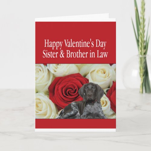 Sister  Brother in Law Glossy Grizzly Valentine Holiday Card