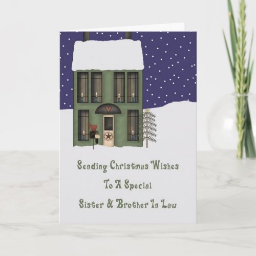 Sister  Brother In Law Primsy House Christmas Holiday Card