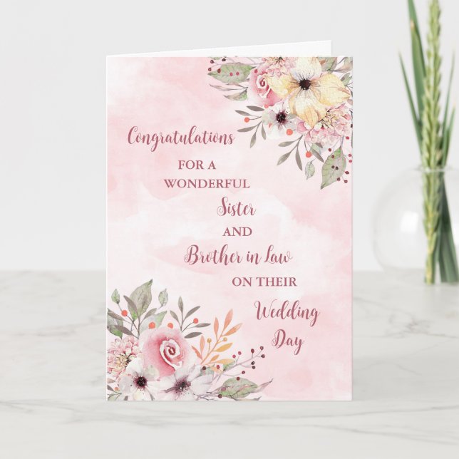 Sister & Brother in Law Wedding Congratulations Card (Front)