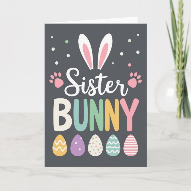 Sister Bunny Pastel Pattern Card (Front)