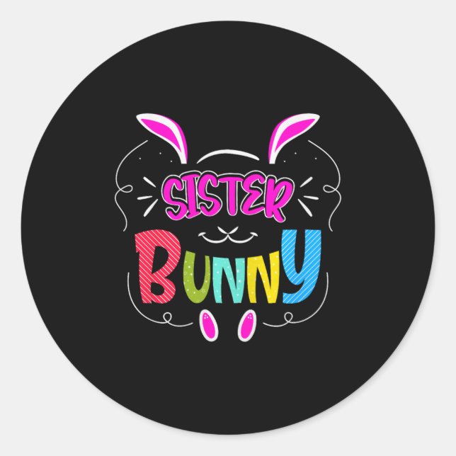 Sister Bunny Premium Tri-blend  Classic Round Sticker (Front)