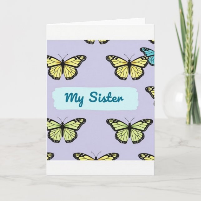 Sister Butterfly Art Mothers Day Card (Front)