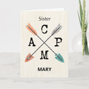 Sister Camp Personalize Name Arrows Card