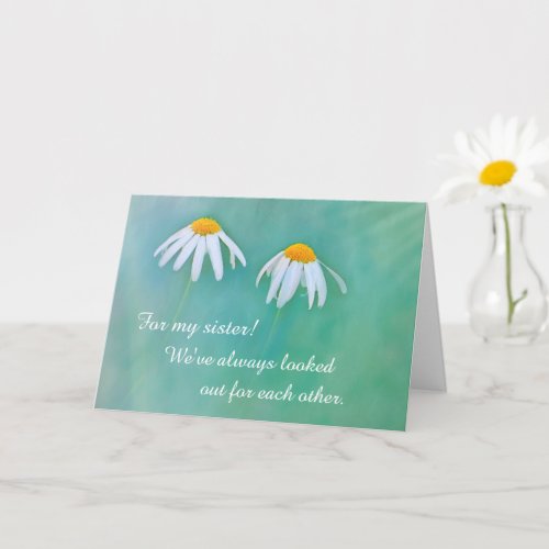 Sister Cancer Support Daisy Card