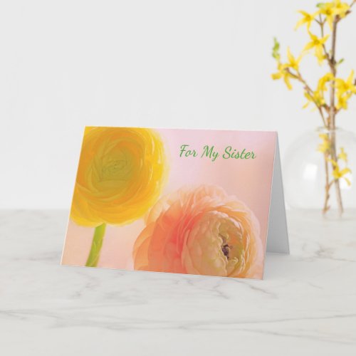 Sister Cancer Support Flower Card