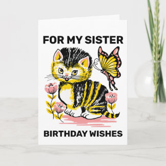 SISTER CAT BIRTHDAY GREETING CARD