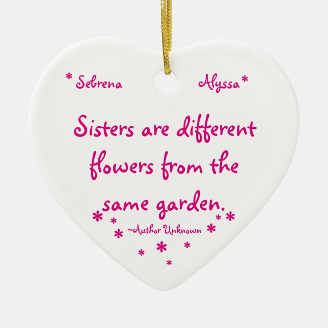 Sister Ceramic Ornament (Front)