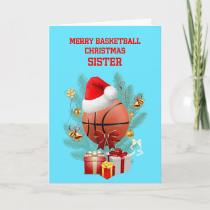 Sister Christmas Basketball Holiday Card