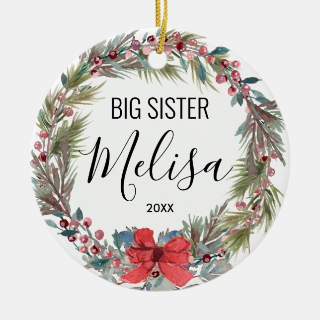 Sister Christmas Gifts Ornament for (Front)
