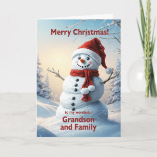 Sister Christmas Snowman Holiday Card
