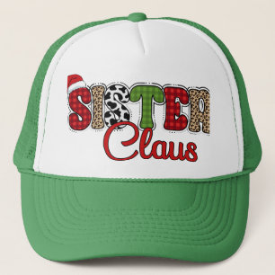 Sister Claus Plaid Pattern Christmas Design-60096 Trucker Hat