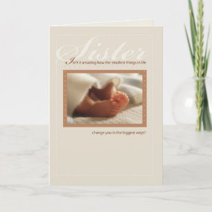Sister Congratulations New Baby Feet Card