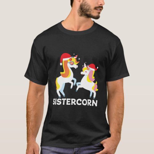 Sister_Corn Unicorn Matching Family Pajama Pj Chri T_Shirt